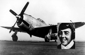 Un P-47- Nel riquadro il tenente Kenneth Sayre (Akron Beacon Journal)