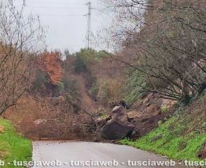 Vignanello - Frana sulla strada per Fabrica di Roma