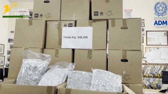 Civitavecchia - Intercettati oltre 348 chili di droga al porto di Civitavecchia