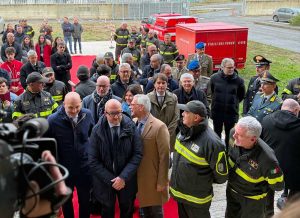 Viterbo - L'inaugurazione della nuova sede dei vigili del fuoco - Mauro Rotelli e Emanuele Prisco