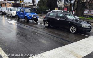 Viterbo - Due corsie al semaforo di porta Romana