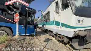 Soriano nel Cimino - Scontro pullman-treno