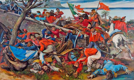 La battaglia di Ponte dell’Ammiraglio, opera del pittore Renato Guttuso 