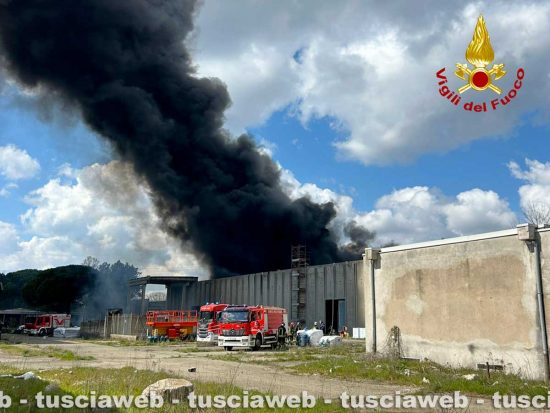 Bagnoregio - Incendio allo stabilimento ex Alta