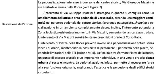 Pums - La parte dedicata a piazza della Rocca e via Mazzini