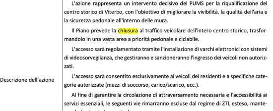 Pums - La parte in cui si parla della chiusura del centro storico