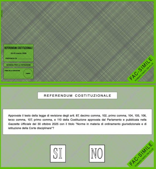 Referendum giustizia - La scheda elettorale