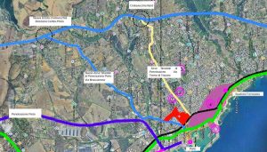Civitavecchia - Il tracciato della bretella