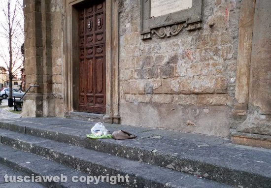 Scritte sataniche sulla chiesa di San Faustino - La facciata dopo l'intervento di Eleonora Petrilli, biologa nutrizionista viterbese