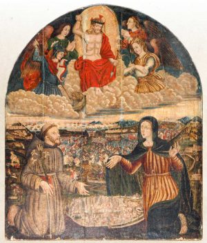 Viterbo - La pala d’altare della prima metà del 1500, conservata nella chiesa di San Francesco