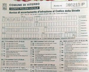 Viterbo - La contravvenzione della lettrice