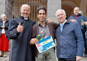 Vetralla set di “Pochi attimi” - Il regista Angelo Faraci col sindaco Sandrino Aquilani