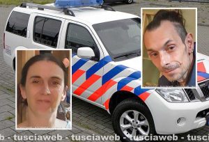 La polizia olandese - A destra Antonio Lupoli, a sinistra Ilenia Panzolini
