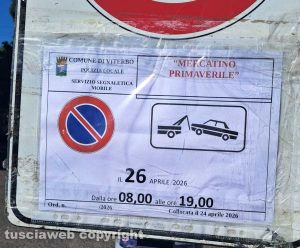 Viterbo - Divieto di sosta per il mercatino primaverile a Sant'Angelo