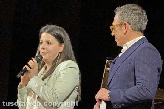 Tuscia in jazz for sla - La sindaca Chiara Frontini con Francesco Laurenti