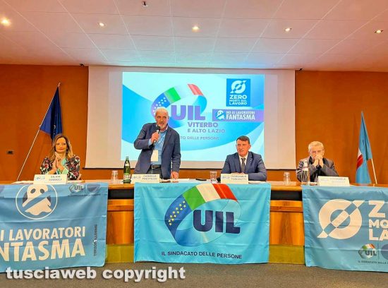 Il congresso della Uil - Silvia Somigli, Carmelo Prestileo, Giancarlo Turchetti ed Emanuele Ronzoni