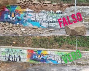 Bassano Romano - Le foto del muro a piazza Gramsci