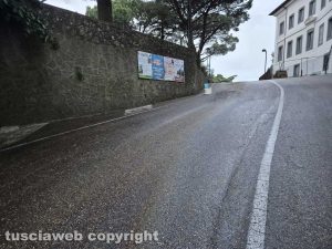 Montefiascone - Veicolo perde gasolio - Il tratto di via Bandita interessato