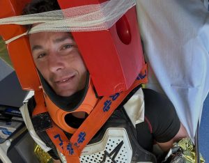 Alessandro Lupino dopo l'incidente a Maggiora