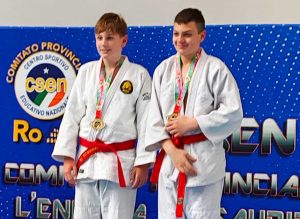 Sport - Judo - Da sinistra: Andrea Clemenzi, splendido primo posto