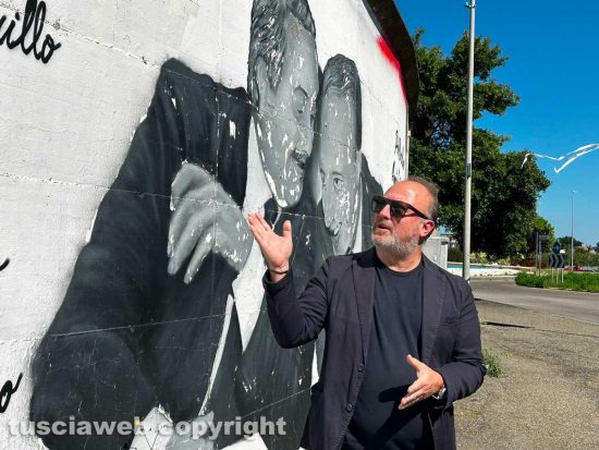 Viterbo - Commemorazione Falcone e Borsellino davanti al murale