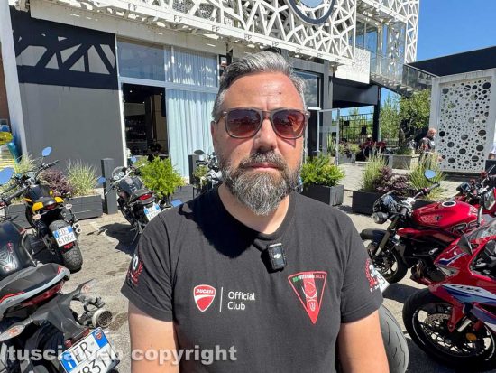 Viterbo - Il raduno di motociclisti in ricordo di Riccardo Delle Monache - Luca Zannarini presidente Ducati official club 