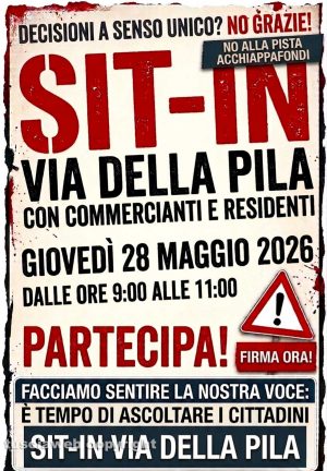Viterbo - “Decisioni a senso unico? No grazie!”, sit-in in via della Pila contro cordoli e pista ciclabile