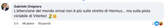 Viterbo - Il commento di Gnignera al post sulla pista ciclabile alla Pila