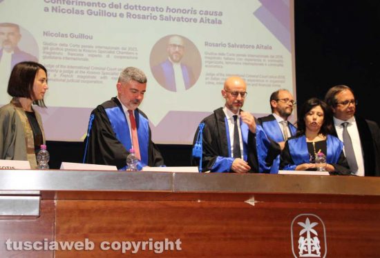 Unitus - Dottorato honoris causa In diritto dei mercati europei e globali a Nicolas Guillou e Rosario Salvatore Aitala
