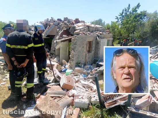 Bolsena - Forte esplosione distrugge casa - Nel riquadro Wilmo Capretto
