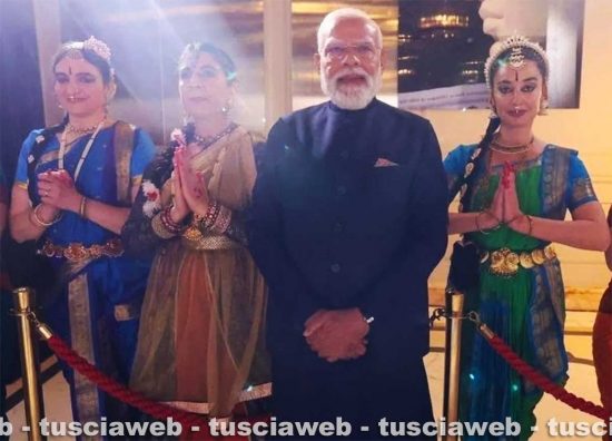 Roma - La viterbese Rossella Fanelli si è esibita per il primo ministro indiano Narendra Modi
