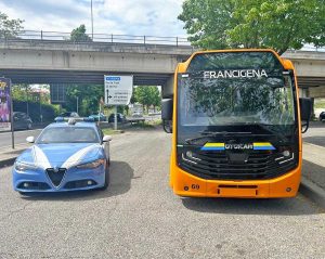 Viterbo - Polizia e autobus del tpl