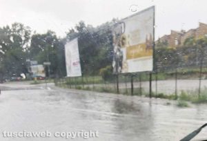 Viterbo - Tangenziale Ovest allagata al Riello