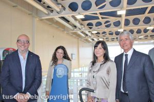 La visita del ministro dello Sport Andrea Abodi al PalaUnitus - Mauro Rotelli, Antonella Sberna e Tiziana Laureti