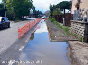 Viterbo - Via Filiberto Boccacci - Pista ciclabile allagata