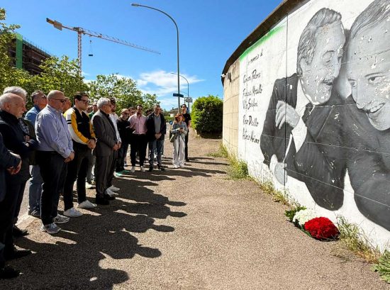 Viterbo - Commemorazione Falcone e Borsellino davanti al murale