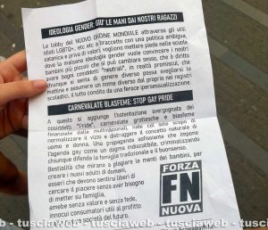 Civitavecchia Pride - Il Volantino a firma Forza nuova
