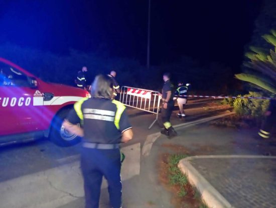 Tarquinia - Albero cade in via della Salara - Intervento di Aeopc e vigili del fuoco