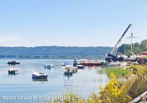 Ronciglione - Le ricerche in corso al lago di Vico - Disperso Luigi Cavallari
