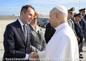 Roma - Papa Leone XIV con Sandro Pappalardo alla partenza per la Spagna da Fiumicino