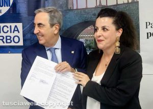 Viterbo - La conferenza stampa Patto civici - Forza Italia - Maurizio Gasparri e Chiara Frontini