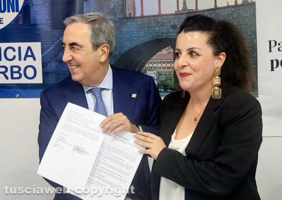 Viterbo - La conferenza stampa Patto civici - Forza Italia - Maurizio Gasparri e Chiara Frontini