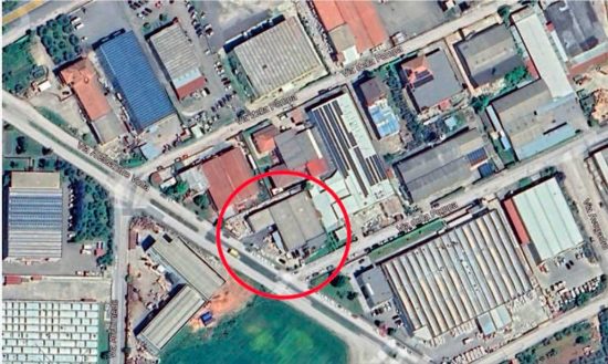 Sassari - Vista dal satellite del sito del futuro impianto rifiuti