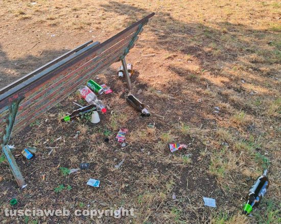 Viterbo - Rifiuti ai giardinetti di Porta romana in via Diaz