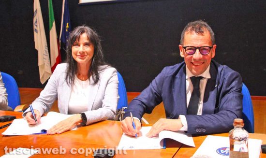 Viterbo - La rettrice Tiziana Laureti e il vicepresidente vicario dell’Aia Francesco Massini