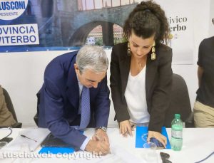 Viterbo - La conferenza stampa patto civici - Forza Italia - Maurizio Gasparri e Chiara Frontini