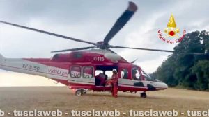Lago di Vico - Ricerche disperso - Vigili del fuoco - L'elicottero
