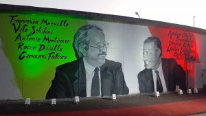 Viterbo - Il murale dedicato a Falcone e Borsellino