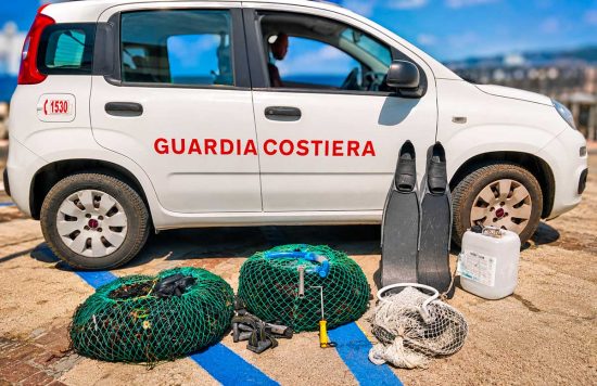 Santa Marinella - Sequestrati circa 1500 ricci di mare, sanzionato pescatore abusivo.