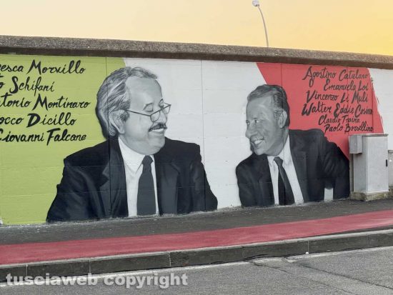 Il murale che ricorda Falcone e BorsellinoIl murale che ricorda Falcone e Borsellino